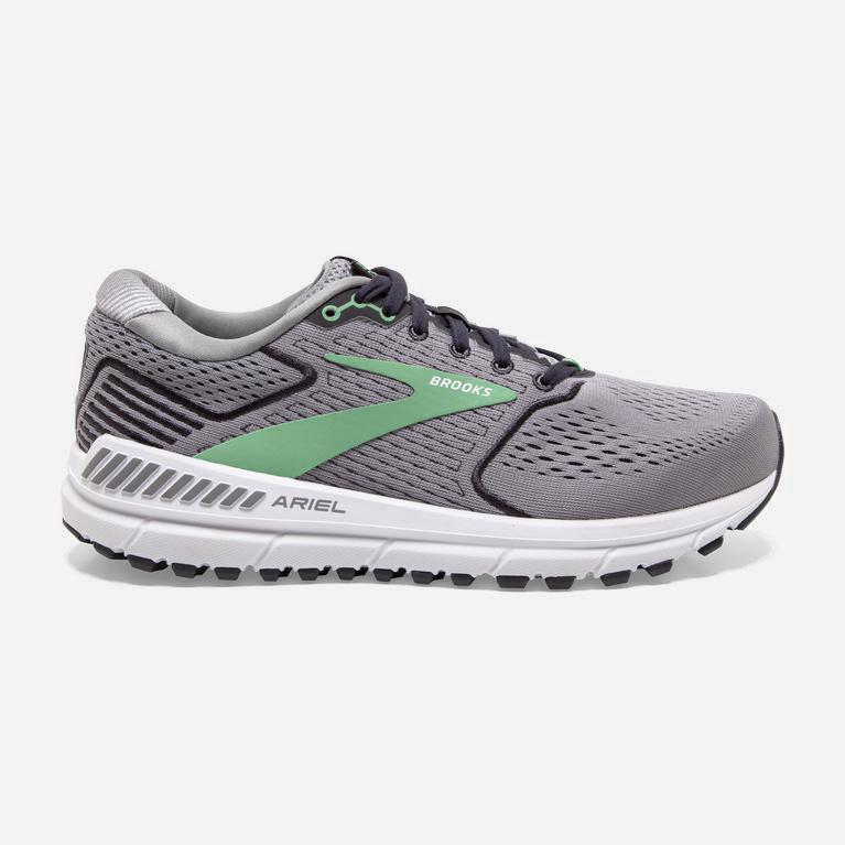 Brooks Ariel '20 Womens Road Running Shoes - Alloy/Grey/Black/Green - Philippines (201753XMY)